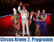 Winterspielzeit des Circus Krone - das zweite Programm 2010 vom 02.-28.02.2010. Schneeweiße Pferde, kuschelweisse Katzen und de einzigartige schneeweiße Löwe King Tonga